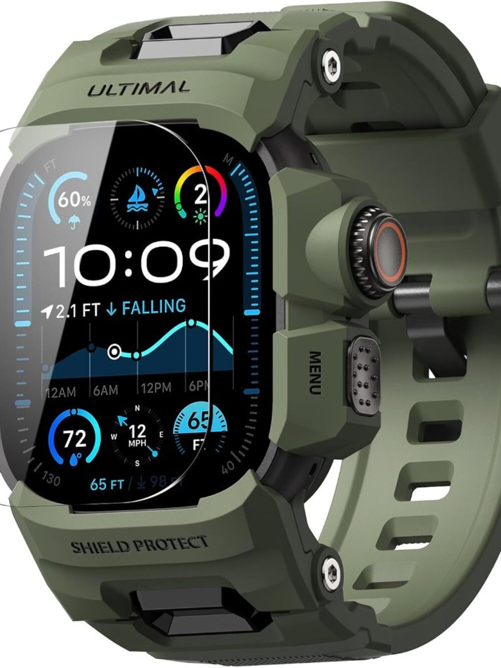 Rugged Case - Band for Apple Watch 49mm,Compatible with Apple Watch Ultra 3/2/1